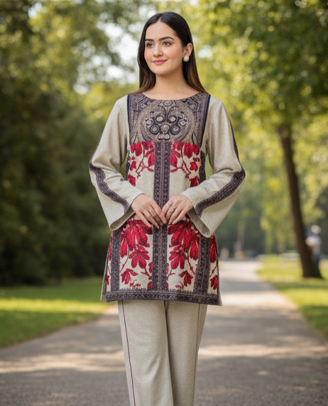 xCream And RedTrending Printed Designs in Premium Lawn Fabric