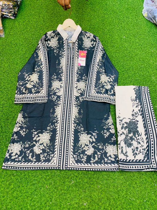 Black And White Trending Printed Designs in Premium Lawn Fabric