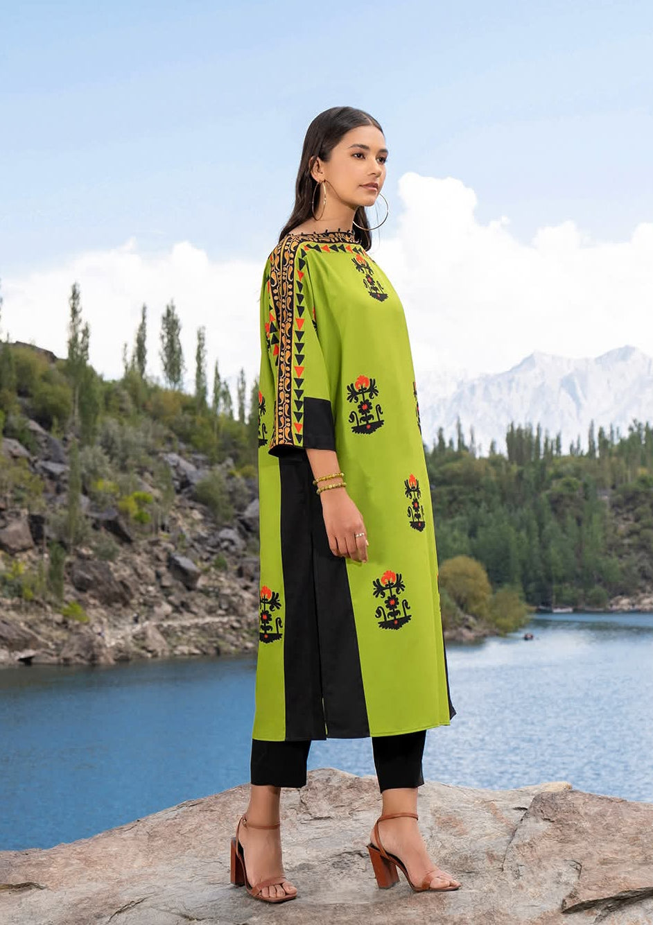 Green Long Trending Printed Designs in Premium Lawn Fabric