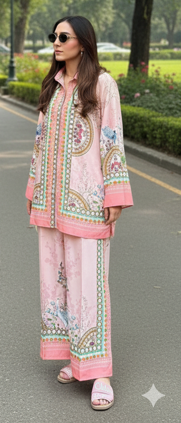 2 Piece Trending Printed Dress in Premium Lawn Fabric