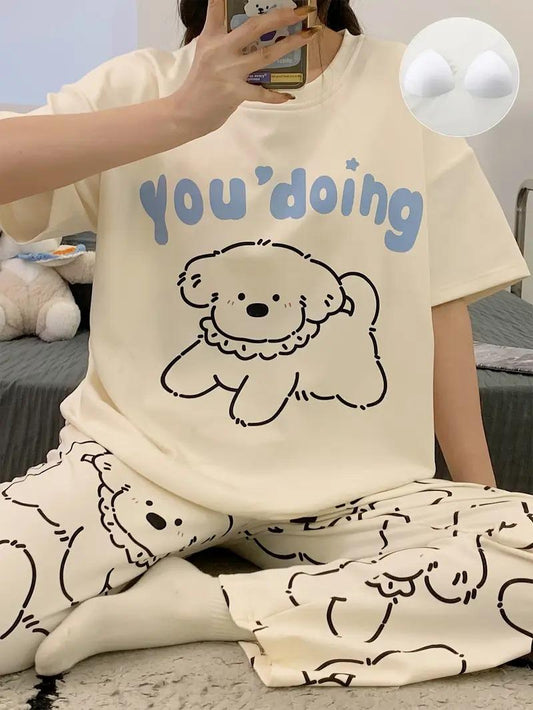 Comfy Dog Print Night Suit