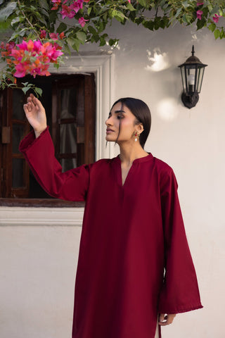 2PC Hania Amir Classic Wear Mahroon