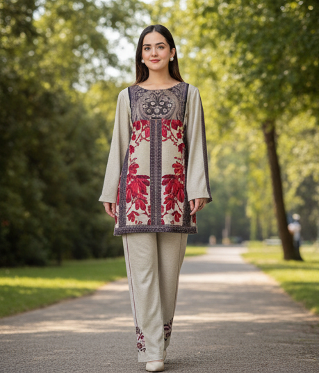 xCream And RedTrending Printed Designs in Premium Lawn Fabric