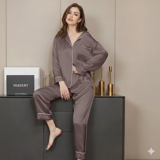 PLAIN SILK - Dusty Brown