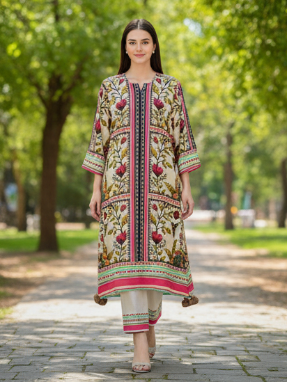 Trending Printed Dressc in Premium Lawn Fabric