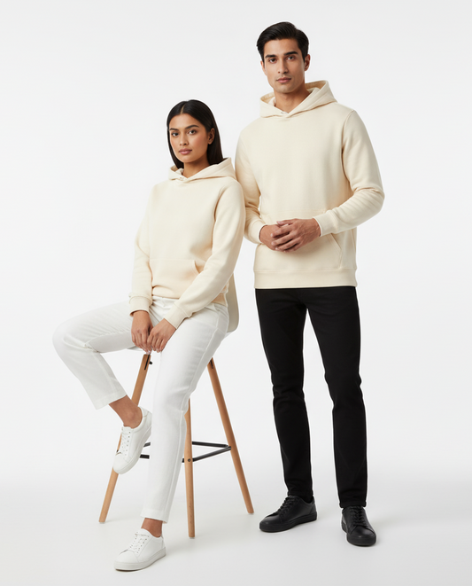 Plain Premium unisex hoodie Fleece Beige