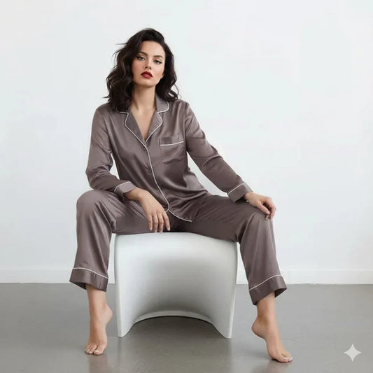 PLAIN SILK - Dusty Brown