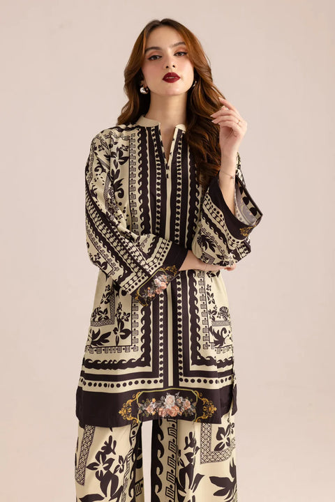3PC Black print Flora Printed Suit A26