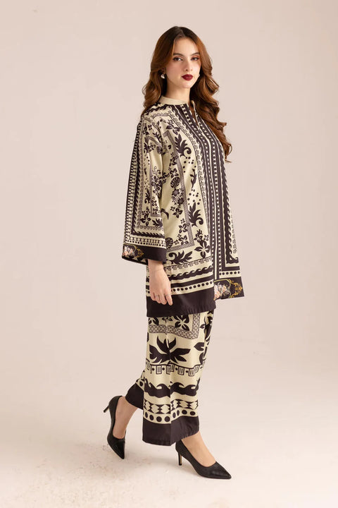 3PC Black print Flora Printed Suit A26