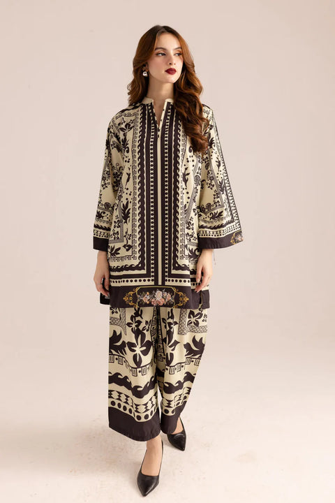 3PC Black print Flora Printed Suit A26