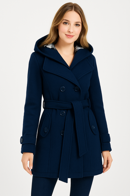 WOMEN LONG COAT - NAVY BLUE