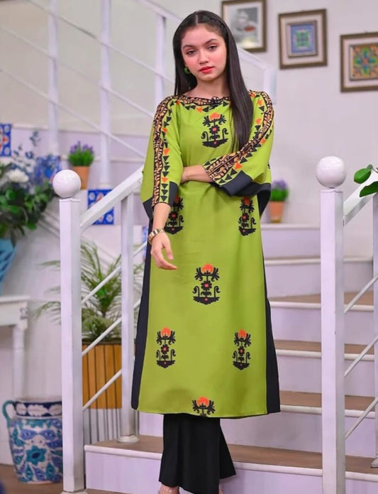 Green Long Trending Printed Designs in Premium Lawn Fabric