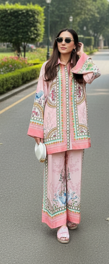 2 Piece Trending Printed Dress in Premium Lawn Fabric