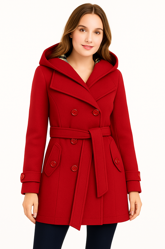 WOMEN LONG COAT - RED