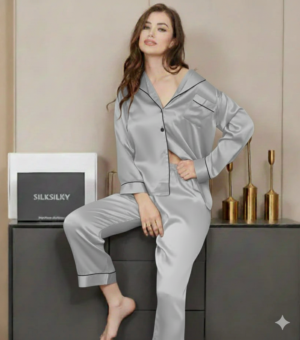 PLAIN SILK - GREY (Baggy trouser)