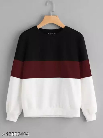 Black Maroon And White Block SweatShirt