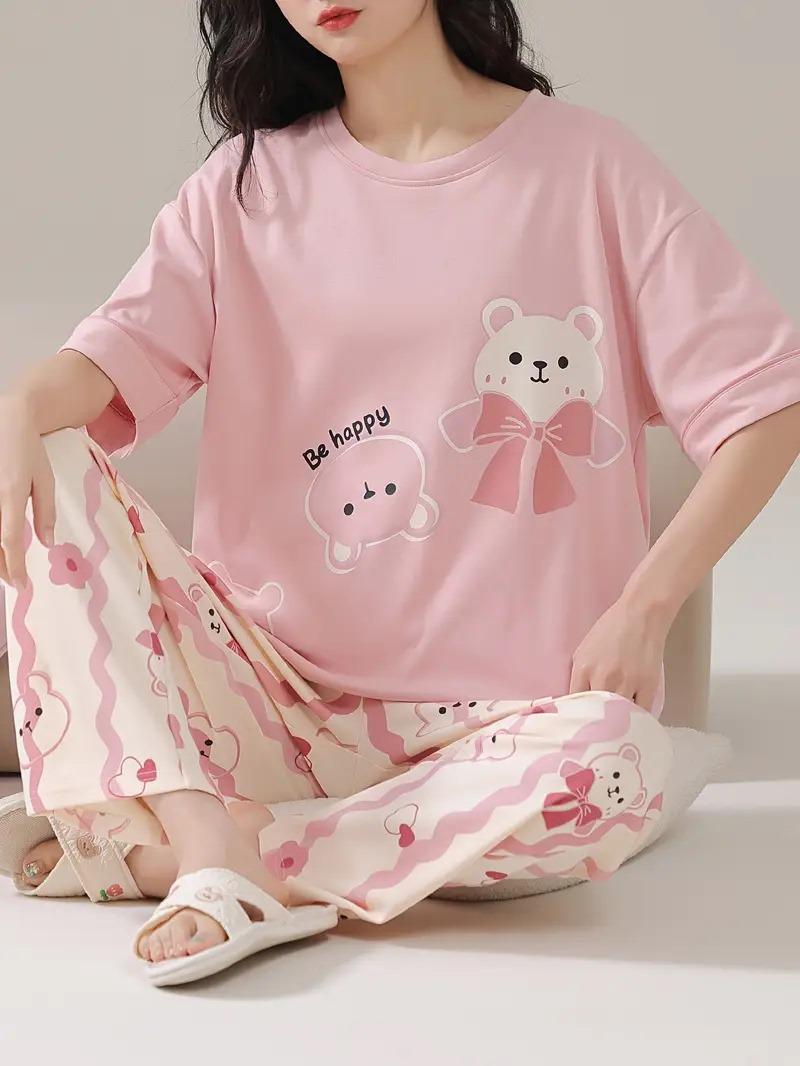 Pink Teddy PJ Suit – Cute & Comfy