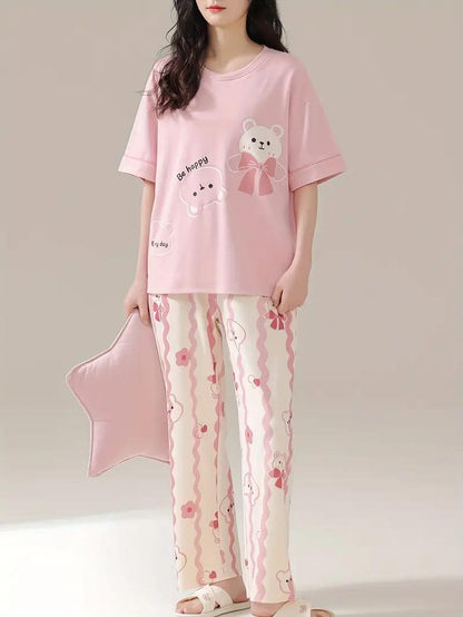 Pink Teddy PJ Suit – Cute & Comfy